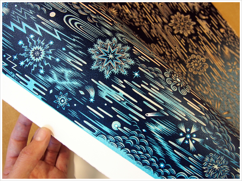 "MUSIC OF THE SPHERES" Woodcut - Proofing