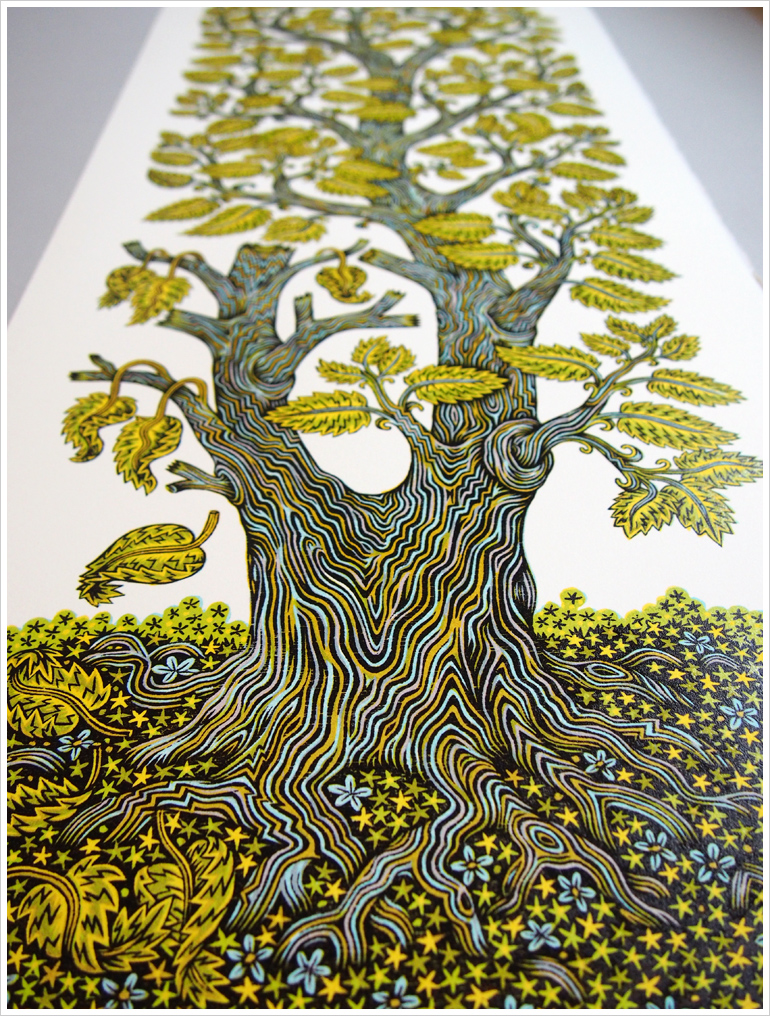 G" Tree Woodcut Print, Woodblock Print by Valerie Lueth | Tugboat Printshop