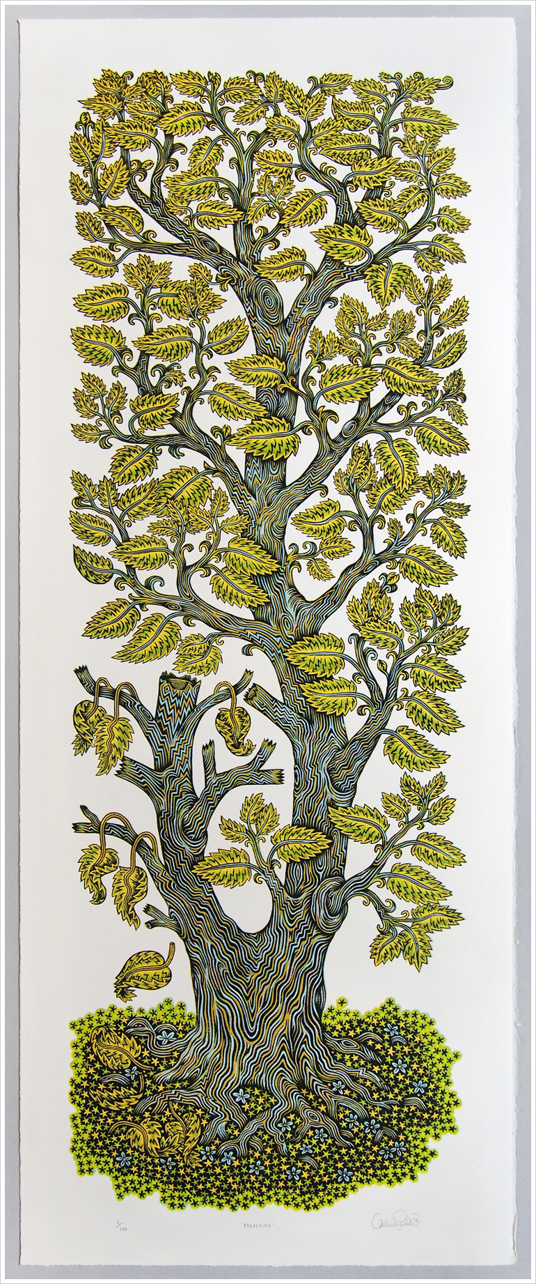 "BRANCHING" Tree Woodcut Print, Woodblock Print by Valerie Lueth | Tugboat Printshop