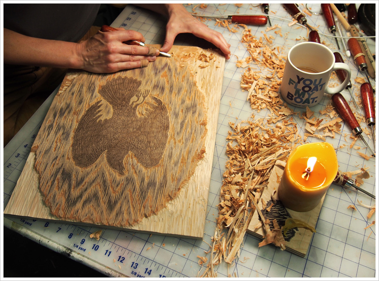 Woodcut Woodcarving