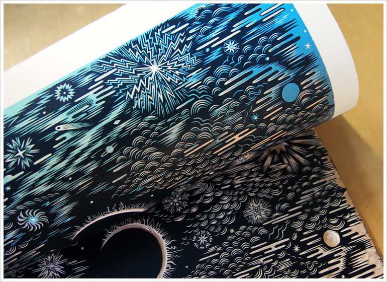 Printing "MUSIC OF THE SPHERES" by Tugboat Printshop | Valerie Lueth