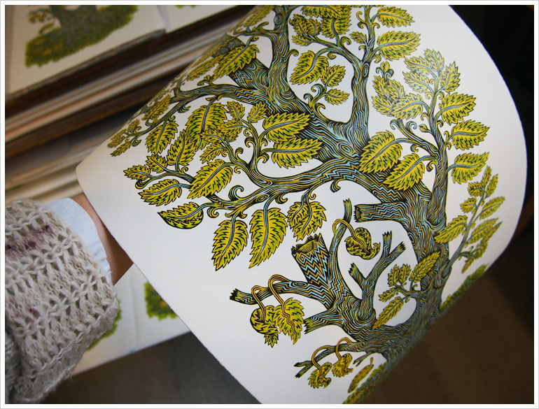 Publishing "BRANCHING" Woodcut