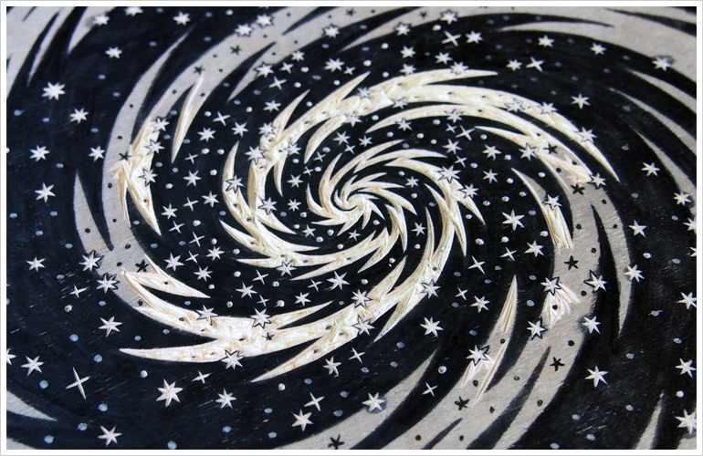 "STARDUST" Woodcut in Progress