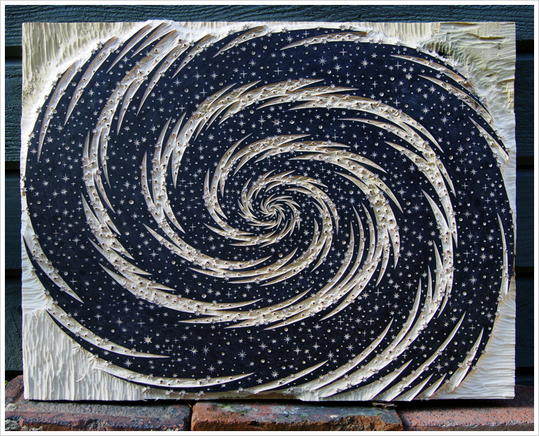 "STARDUST" Woodcut Print, Woodblock Print by Valerie Lueth | Tugboat Printshop