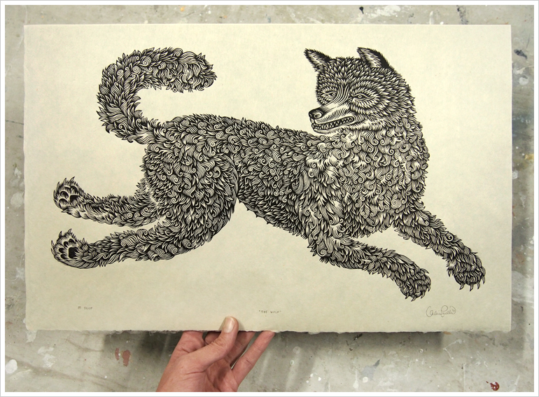 "THE WOLF" Woodcut 1st Proof!