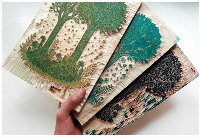 "TOGETHER TREES" Woodblocks by Valerie Lueth | Tugboat Printshop